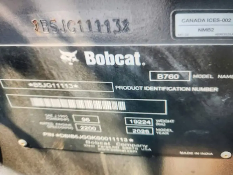 2025 BOBCAT B760 4X4 Backhoe Loader photo 10